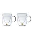 Tasses double paroi étoile dorée 250ml - lot de 2