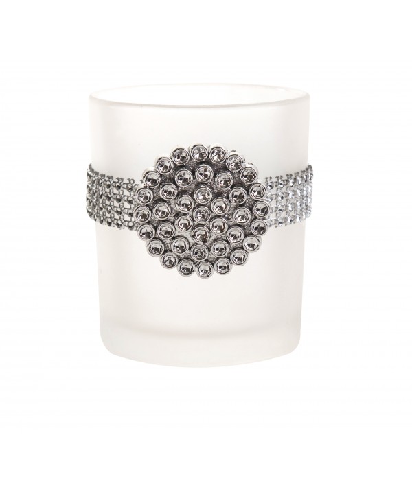 Strass tealight holder 7x8cm