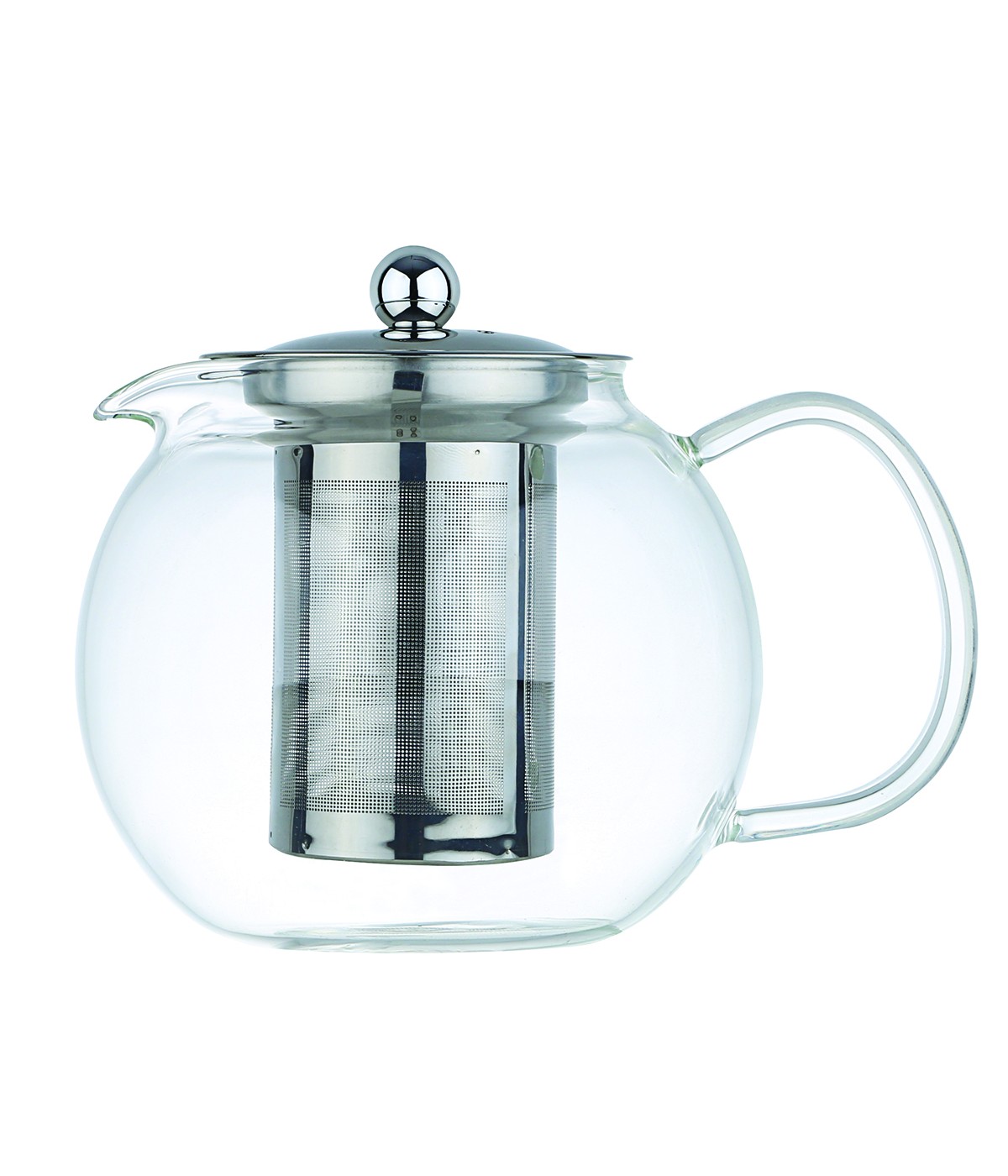 Round teapot 1L with filter and stainless steel lid
