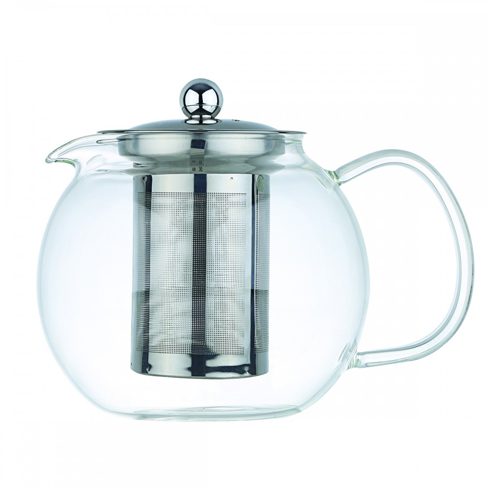 Round teapot 1L with filter and stainless steel lid