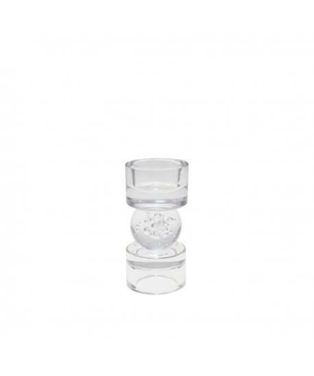 Bougeoir bulle en verre 6x6x12.5cm