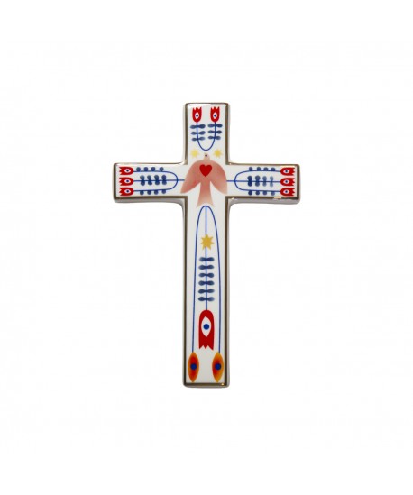 White decorative cross to hang 20cm