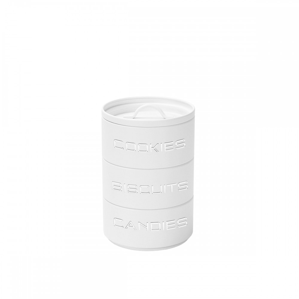 White and silver 3-compartment cake box 