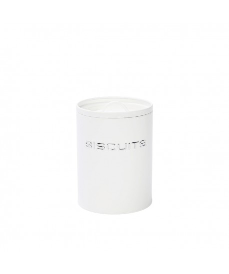 Boîte à biscuits blanche et argent 13.5x13.5x17.5cm