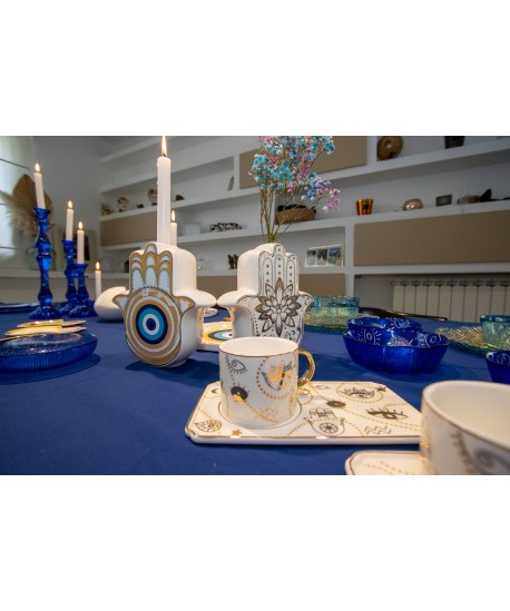 Gilded hand candlestick 17.5x6.2x20cm