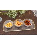 Set apéritif de 3 coupelles sur plateau bord doré