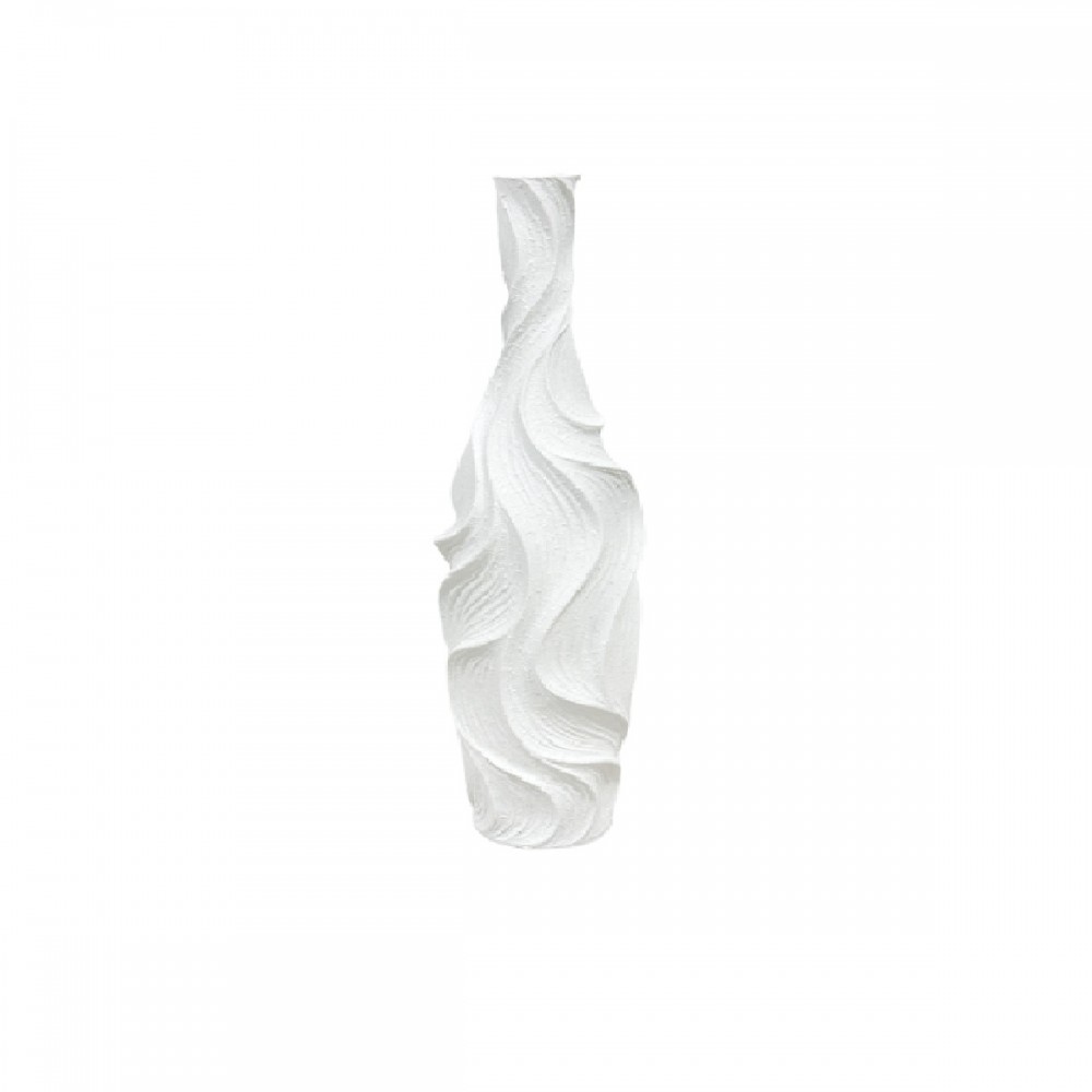 Vase blanc mat en polyrésine 14x14x58cm