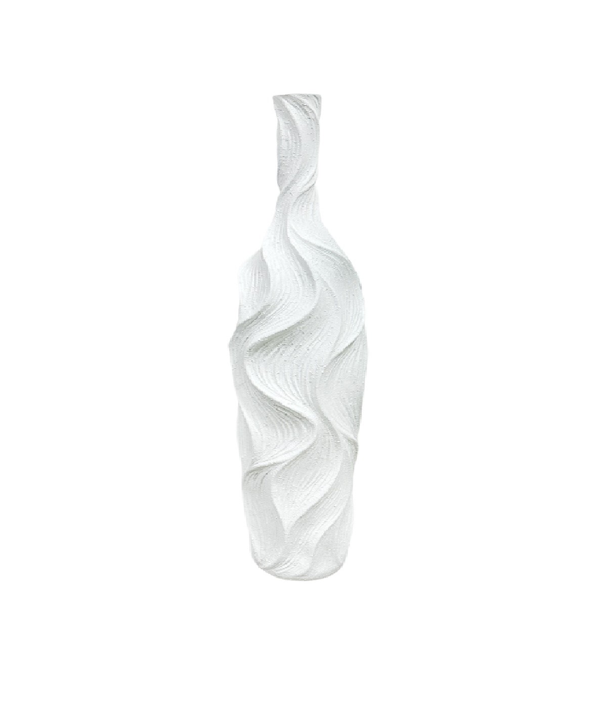 Matt white polyresin vase 18x18x89cm