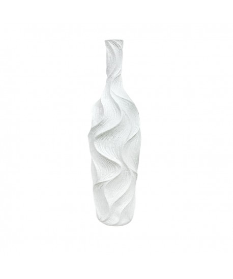 Matt white polyresin vase 18x18x89cm