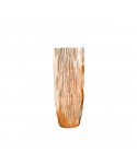 Striated gold vase in polyresin 33.5x33.5x70cm