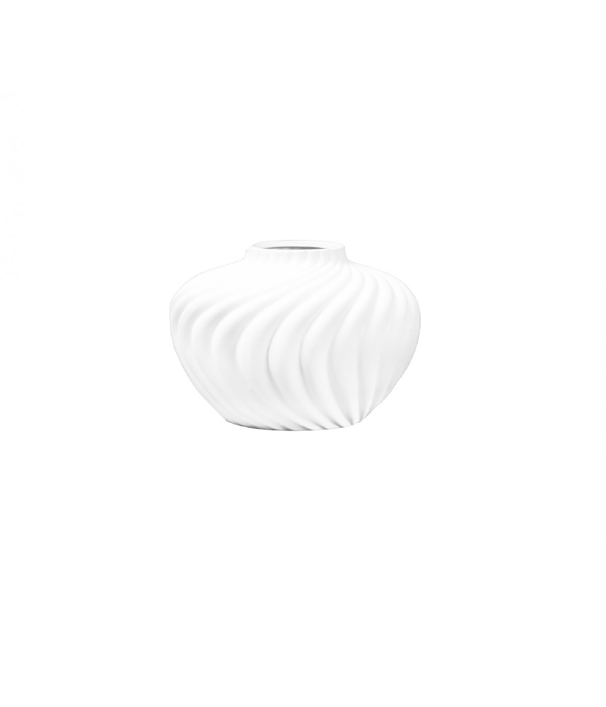 White round vase chantilly in polyresin 