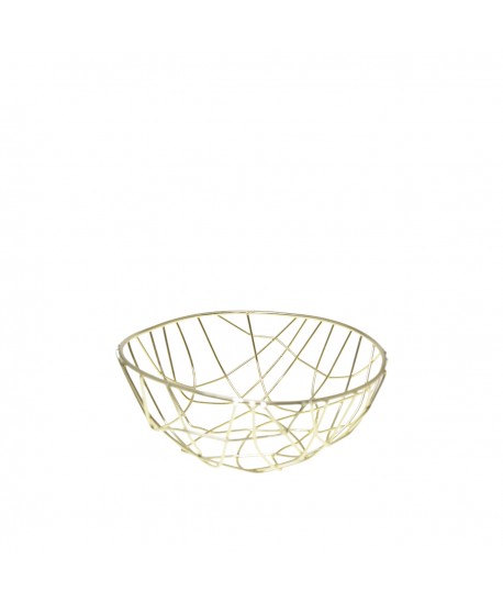 Gold-plated iron bread basket 24x24x10cm