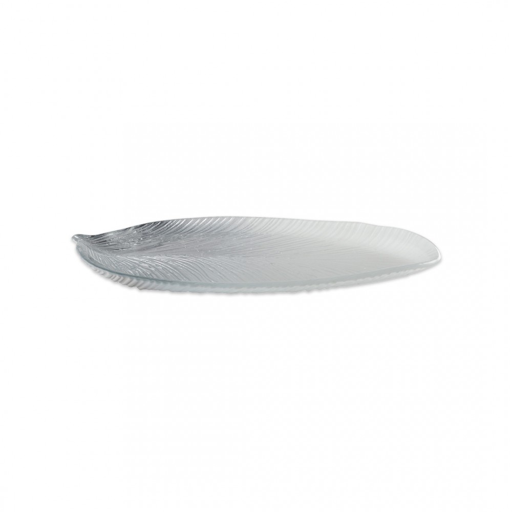 Feuille dégradée argent grand modèle 43x20x3.2cm