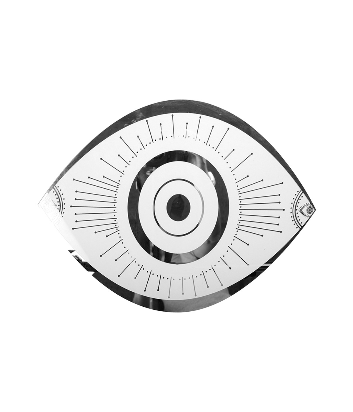Transparent glass eye-shaped placemat 43x33cm