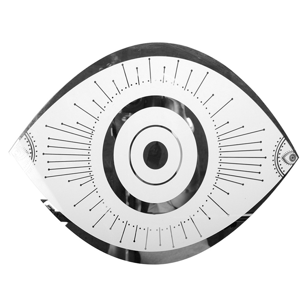 Transparent glass eye-shaped placemat 43x33cm