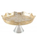 Plat à gâteaux sur pied dentelle dorée