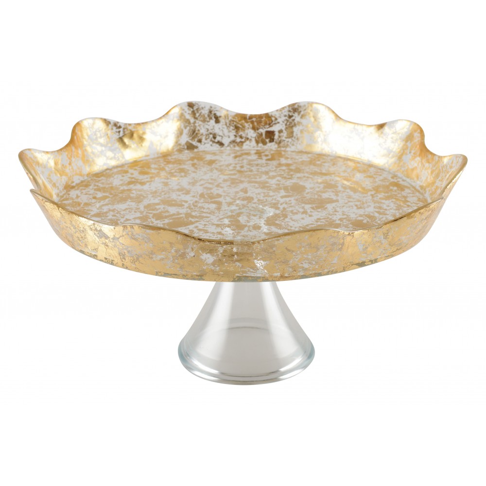 Gold lace pedestal cake stand