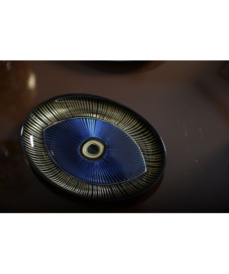 Coupelle ovale œil 22x15.5 cm foncé