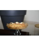 Plat à gâteaux sur pied dentelle dorée