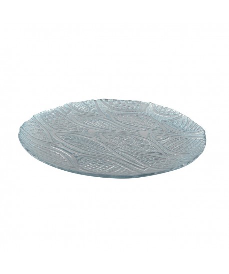 Plat rond poisson bleu clair 32.5cm