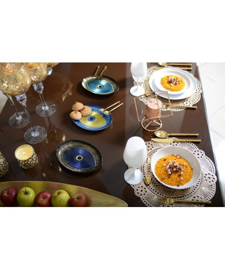 Coupelle ovale œil 22x15.5 cm foncé