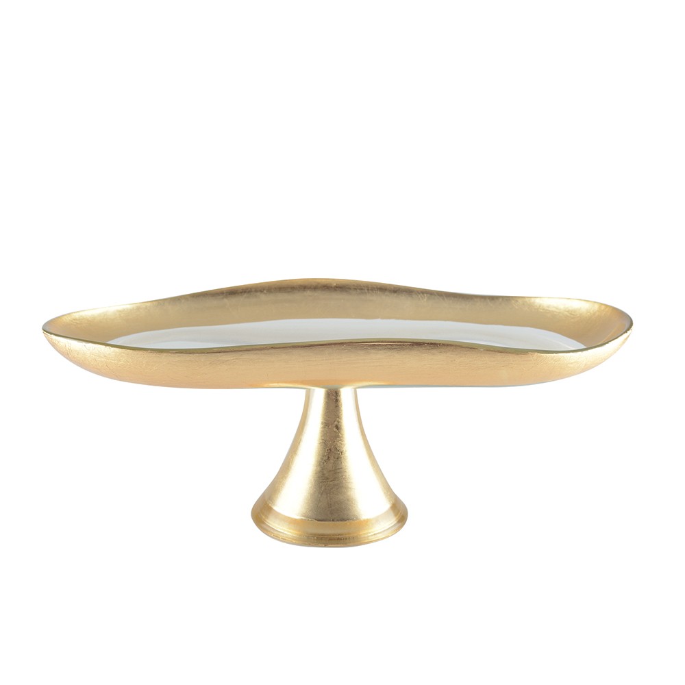 Large gold-edged cake stand 35.2x19.7x13.2cm