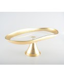 Large gold-edged cake stand 35.2x19.7x13.2cm