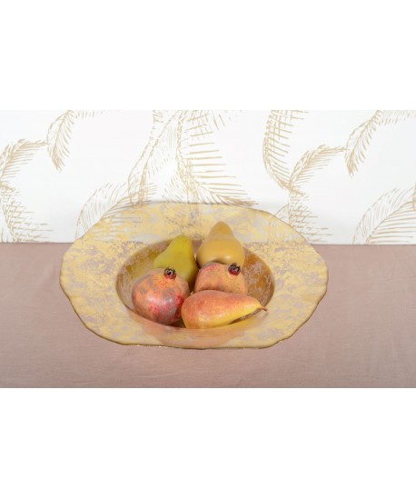 Large gold lace bowl 42x42x10cm