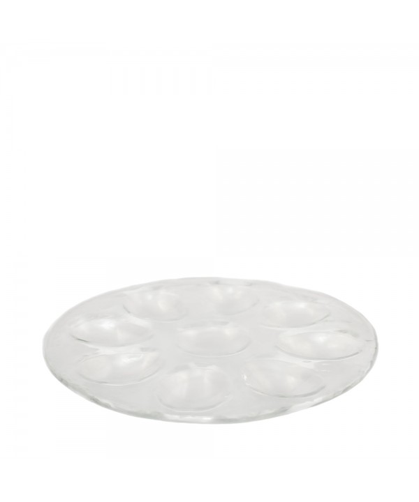 Assiette à œufs en verre 22.5x22.5x2cm
