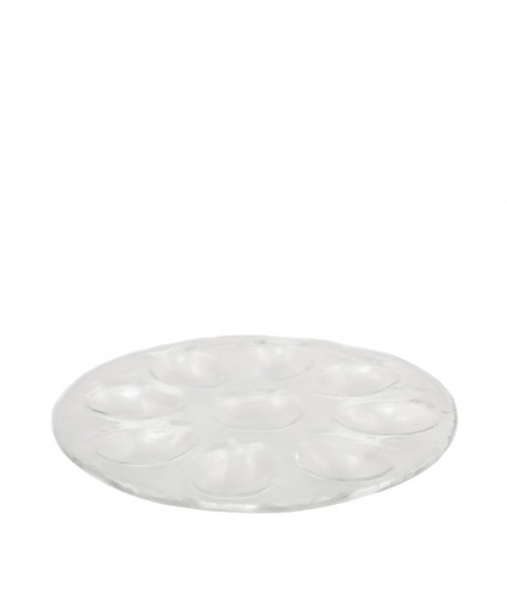 Glass egg plate 22.5x22.5x2cm