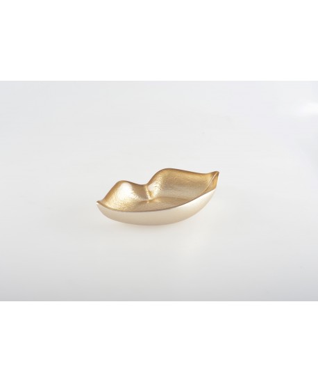 Shiny gold lips bowl 17.5x4x4cm