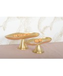 Large gold-edged cake stand 35.2x19.7x13.2cm