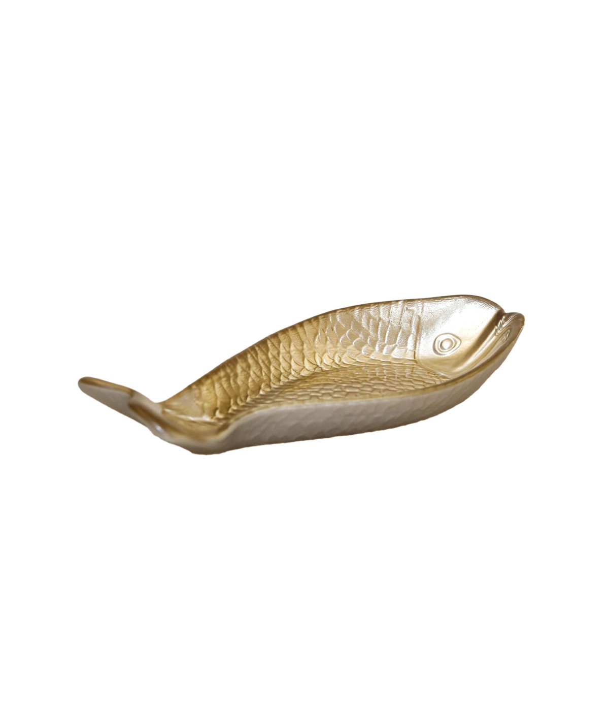 Coupelle poisson dorée grand modèle 25.5x11x3.5cm