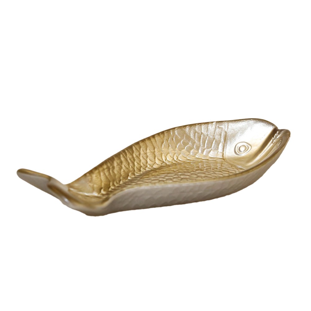 Coupelle poisson dorée grand modèle 25.5x11x3.5cm
