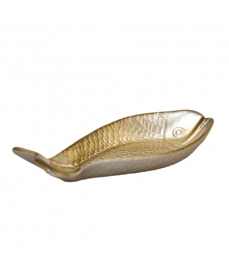 Coupelle poisson dorée grand modèle 25.5x11x3.5cm