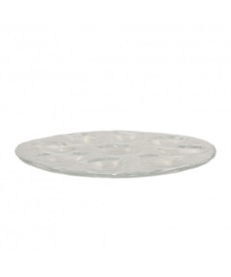 Glass egg plate 22.5x22.5x2cm