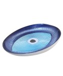 Coupelle ovale œil bleue clair 22x15.5x2cm