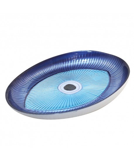 Coupelle ovale œil bleue clair 22x15.5x2cm