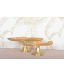 Large gold-edged cake stand 35.2x19.7x13.2cm