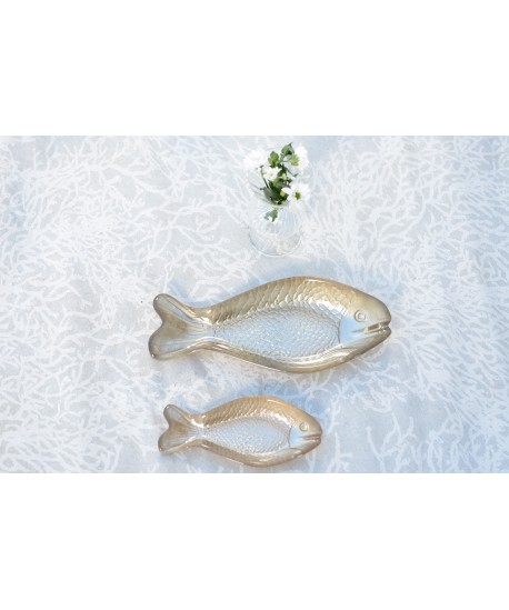 Coupelle poisson dorée grand modèle 25.5x11x3.5cm