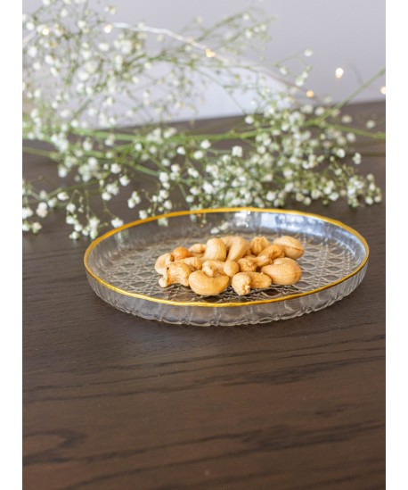 Goldline bubble dessert plate 16x16x2cm