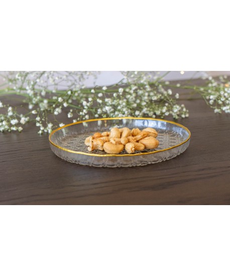 Goldline bubble dessert plate 16x16x2cm