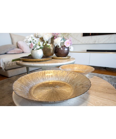 Coupe ronde moka irisé 40x40x7cm