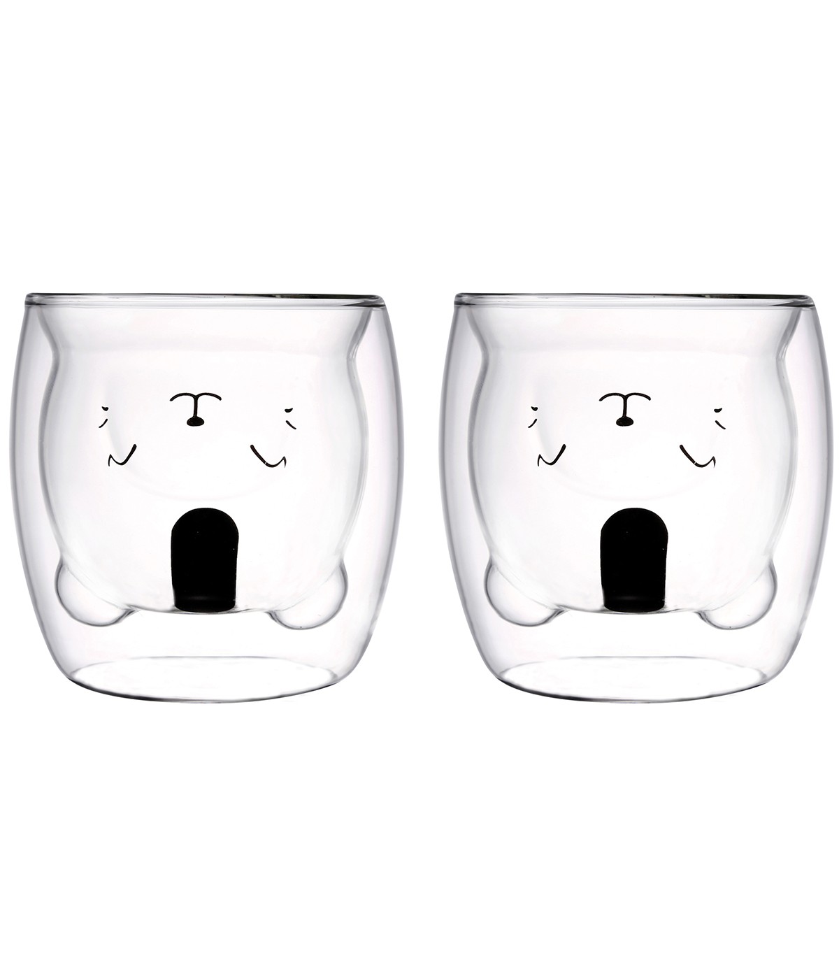 Tasses double paroi ourson 250ml - lot de 2