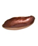 Coupelle ovale marron bord doré 23x13cm
