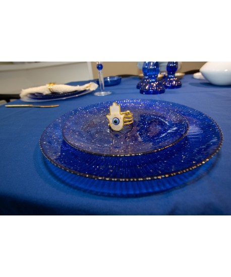 Blue constellation dessert plate 21x21x2cm