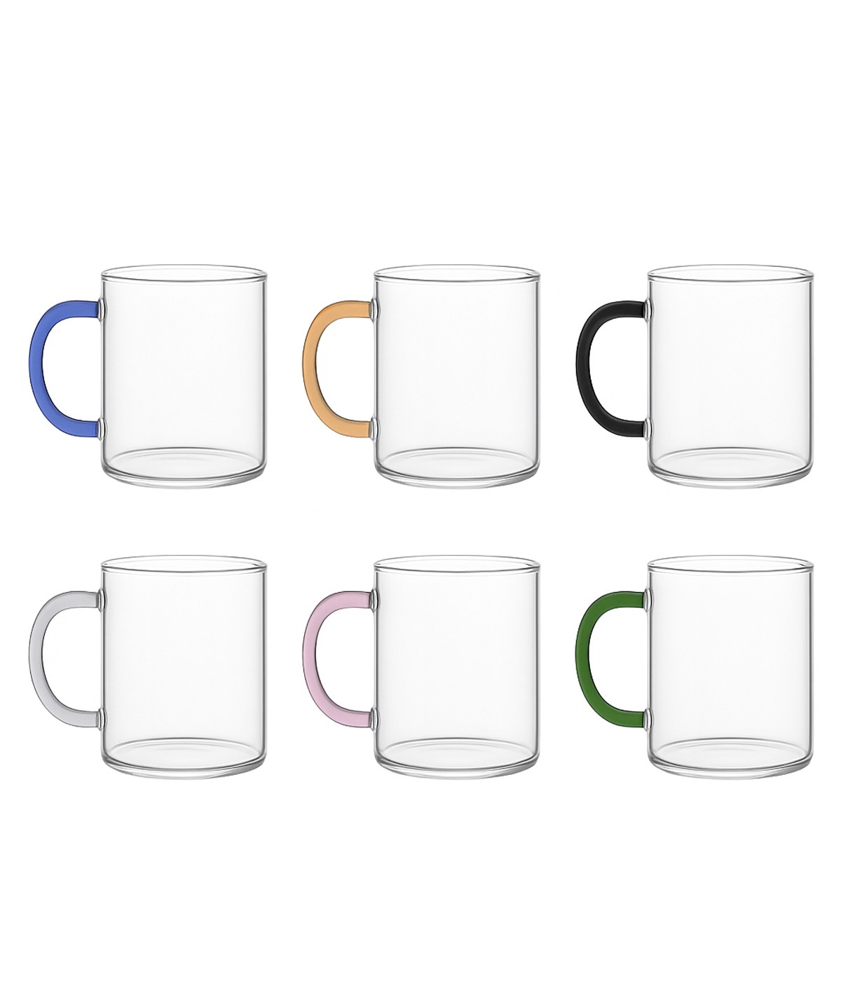 Mugs anses couleur 420ml - lot de 6