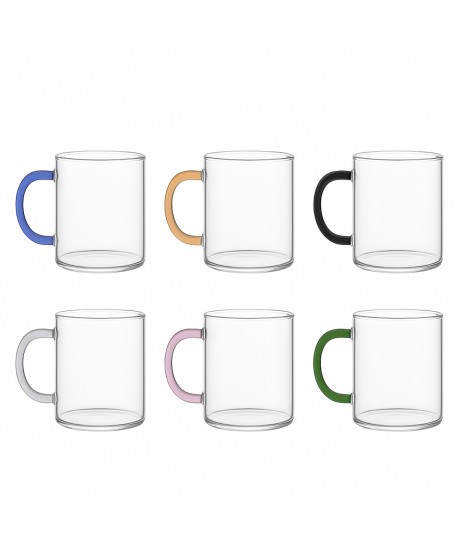 Mugs anses couleur 420ml - lot de 6