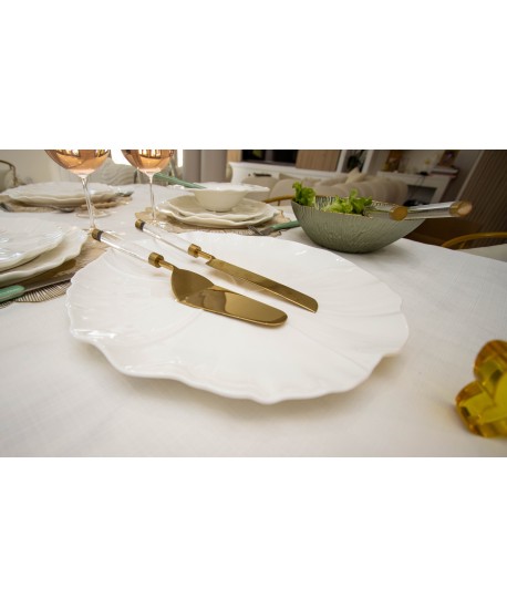 Coupelle verte avec bord doré 23cm