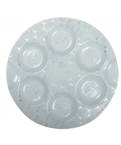 Plat seder argent arabesque verre